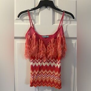Marciano Fringe Zigzag Top